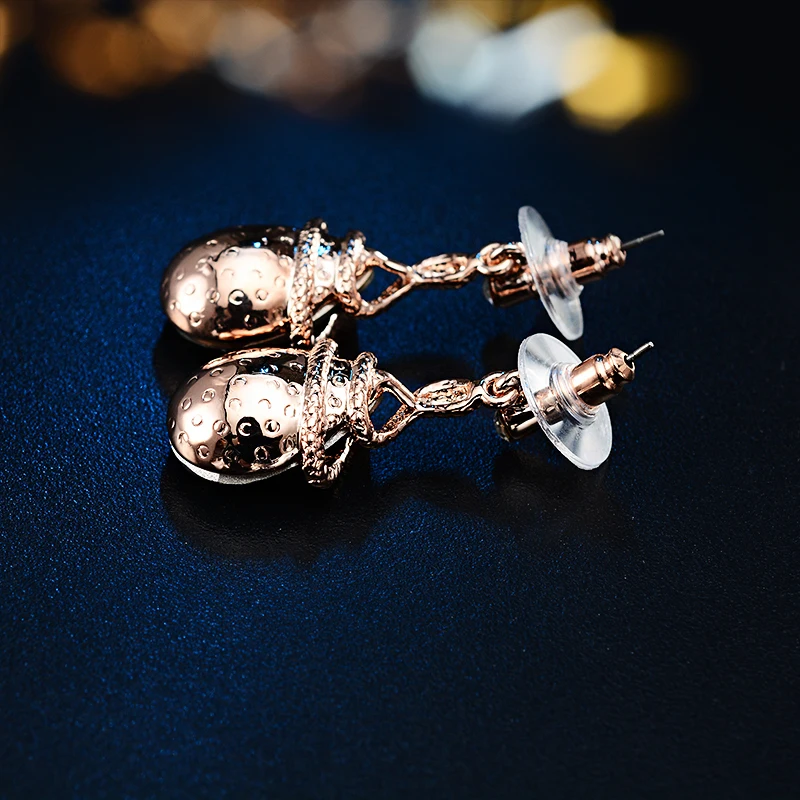 Женские серьги-капельки золотого цвета со змеей летние серьги с австрийскими