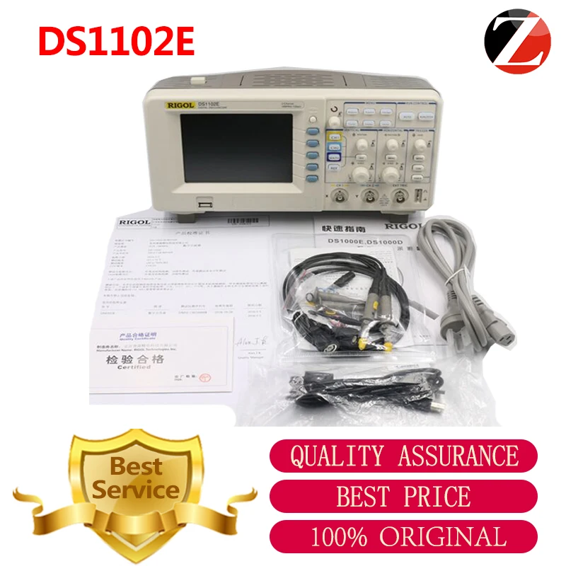 RIGOL оригинальный DS1102E цифровые осциллографы 100 МГц полоса пропускания 2