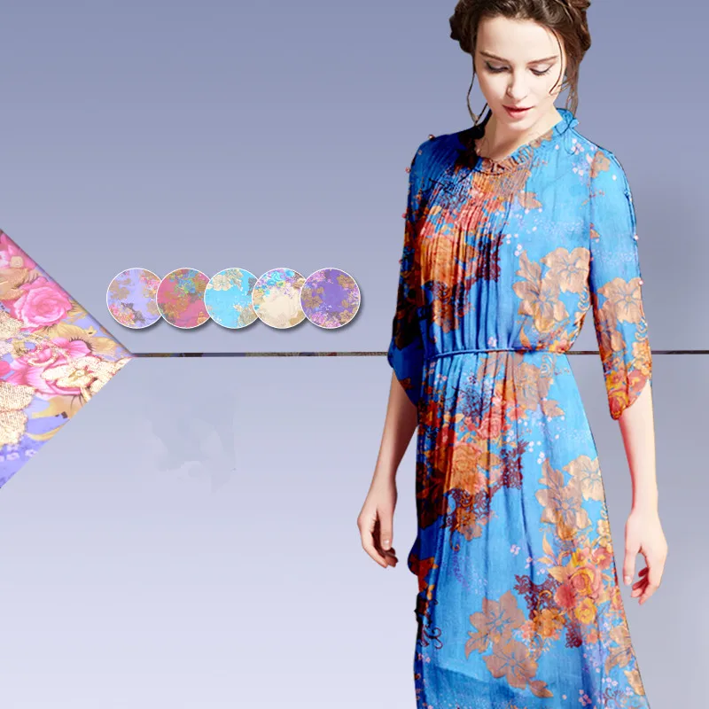

Refined Gold Jacquard Fabric Transparent Dress Silk Jacquard Fabric Natural Silk Fabric Wholesale Cloth Per Meter for Sewing
