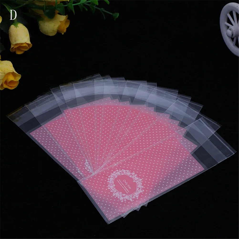 5x10cm 100Pcs/lot Mini Plastic Cookie Packaging Cupcake Wrapper Bags Opp Self Adhesive Gift Bag Candy Lipstick Package | Дом и сад