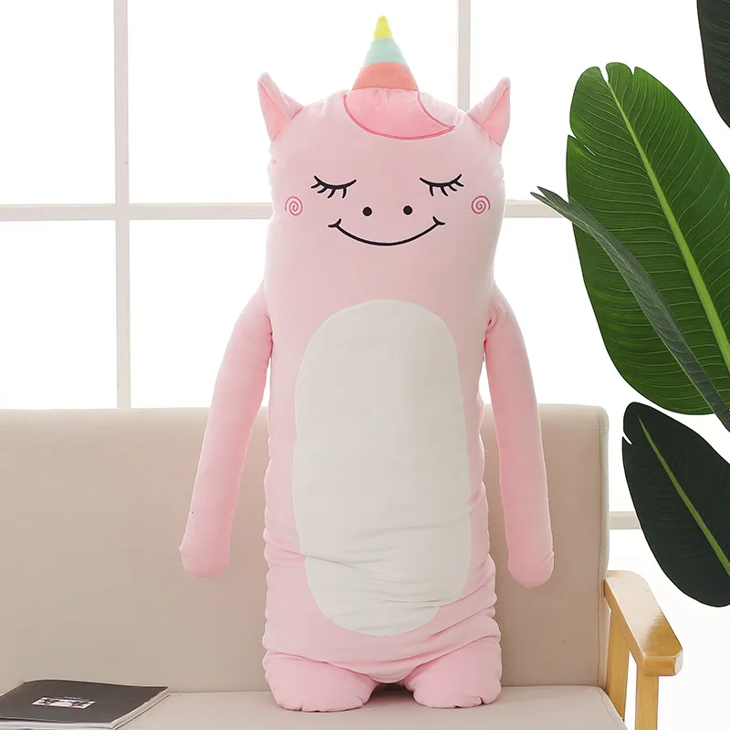 pink unicorn Милые Мультяшные мягкие животные коала Тоторо Единорог медведь кошка спящие куклы тела подушки плюшевые игрушки подарки для детей - Цвет: pink unicorn