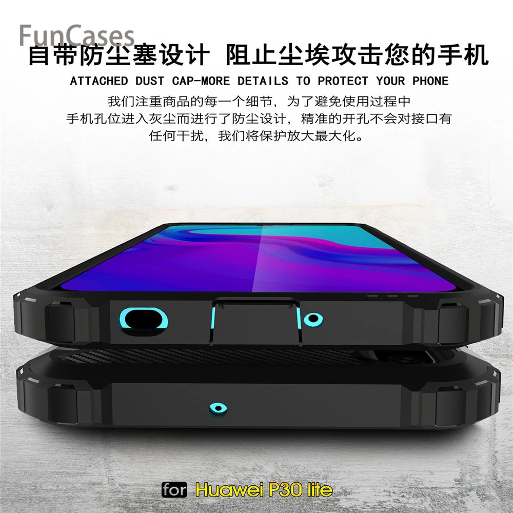Для huawei P30 Lite чехол Роскошный Жесткий Прочный Hybrid Броня силикон тонкий ТПУ