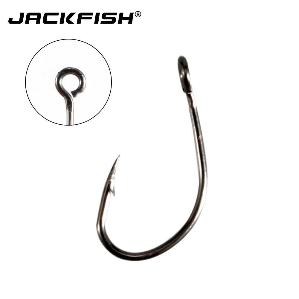 JACKFISH Высокоуглеродистая сталь рыболовный крючок 100 шт./лот#4~#12 колючий рыболовный крючок джиг голова карпа рыболовные снасти аксессуары