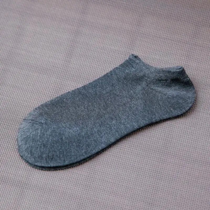 Grey Мужские классические носки из хлопка однотонноные Цветные Короткие повседневные носки мужские носки с манжетами - Цвет: Grey