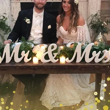 Деревянные Свадебные декоративные буквы алфавит слово Mr& Mrs отдельно стоящая Свадебная вечеринка украшение винтажный стол Декор