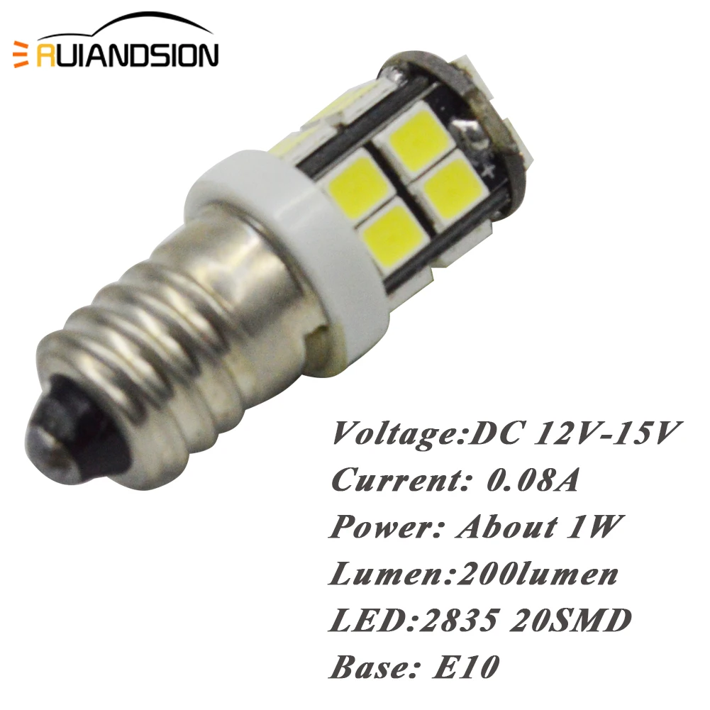 2 шт. E10 светодиодный обновленная лампа 12V 2835 20smd аварийного теплый белый/Желтый