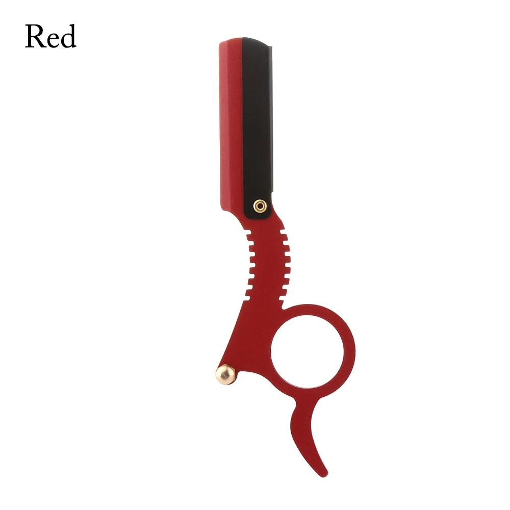 Red no blades 1 шт., Профессиональная парикмахерская бритва с прямым краем, классическая домашняя Парикмахерская бритва с удобными лезвиями, сменный механизм для бритья бороды - Цвет: Red no blades