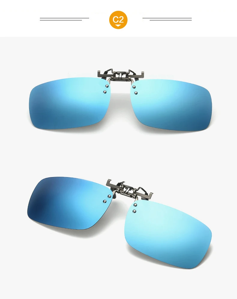 Classic Design Sunglasses Polarized Clip Men Square Driving Sun Glasses Clip Gafas Shades Eyewear Women Oculos de sol UV400