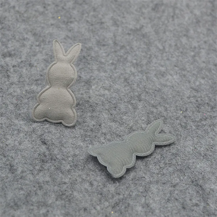 grey 48 шт./партия, 2,8*5 см, кролик, мягкие аппликации для DIY ручной работы, Детские аксессуары для волос, подарочные украшения, аксессуары - Цвет: grey