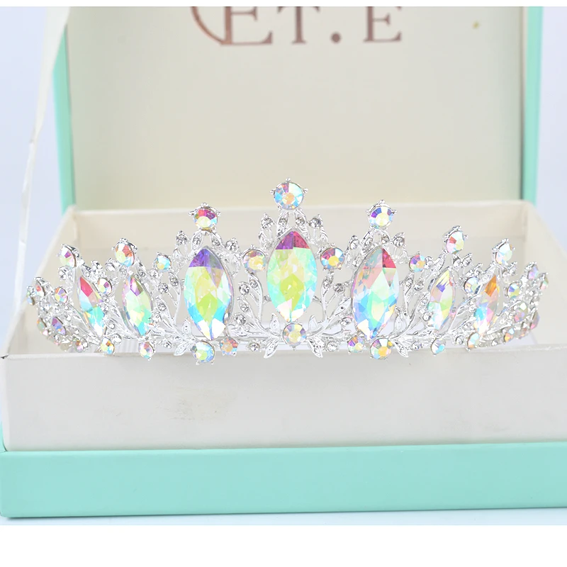 Новая мода Роскошная корона в стиле барокко с кристаллами AB для невесты Женская