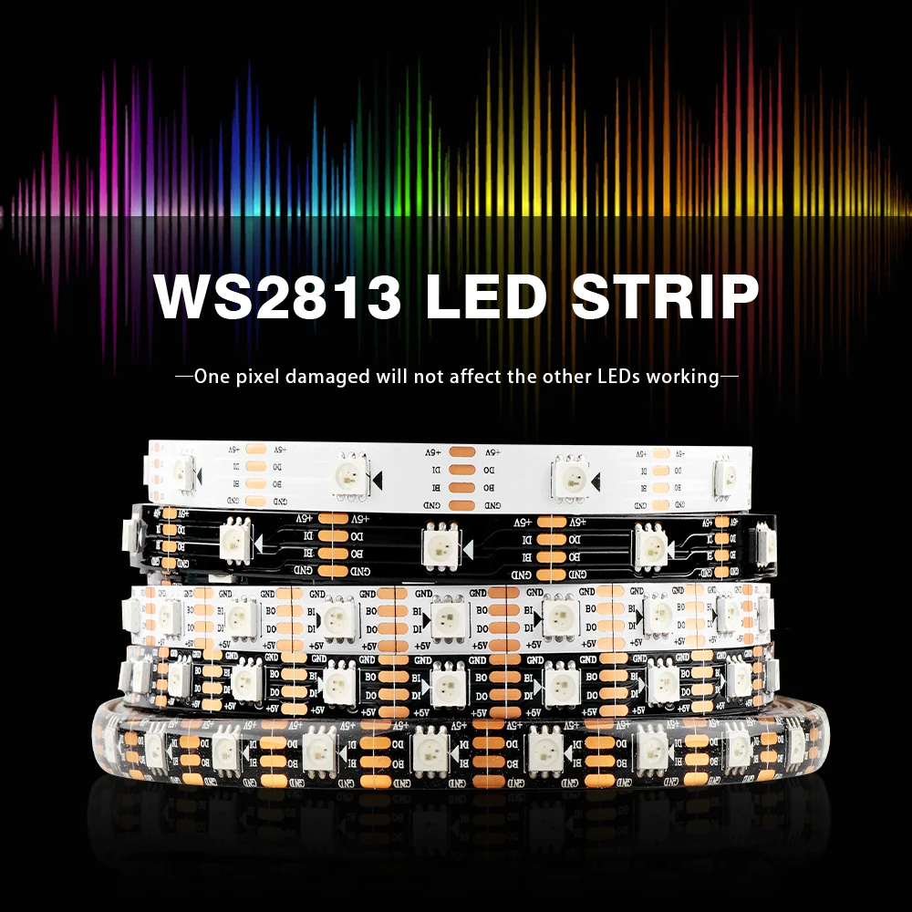 Полный Цвет WS2813 светодиодный пиксельный RGB Светодиодные полосы света 5 m IP30/IP65 DC5V