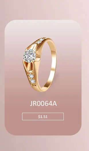 UMODE Кольца для помолвки с покрытием из розового золота 18к и фианитами 0,5к JR0064A