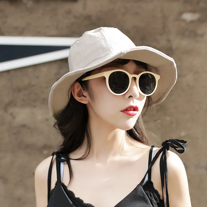 Fisherman's Cap Female Summer Bucket Hat Ladies Japanese Fashion Cotton Hemp Students Travel Sunshade Sunscreen Cool Caps H6586