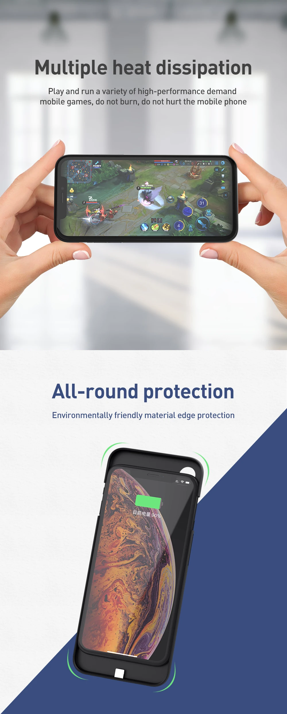Чехол для зарядного устройства KEYSION 4000/5000 мАч для iPhone XS MAX XR X аккумулятор power Bank переносной заряжающий чехол для iPhone XR