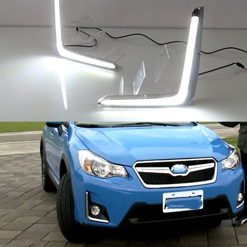 Автомобильная проблесковая 2 шт. DRL для Subaru XV 2016 2017 Светодиодный дневной