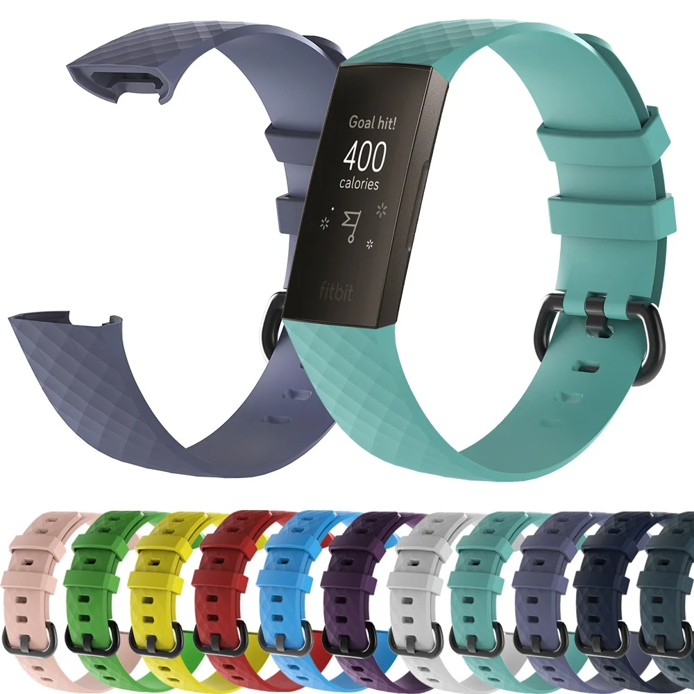 Однотонные Смарт часы браслет для Fitbit Charge 3 ремешка спортивные Сменные