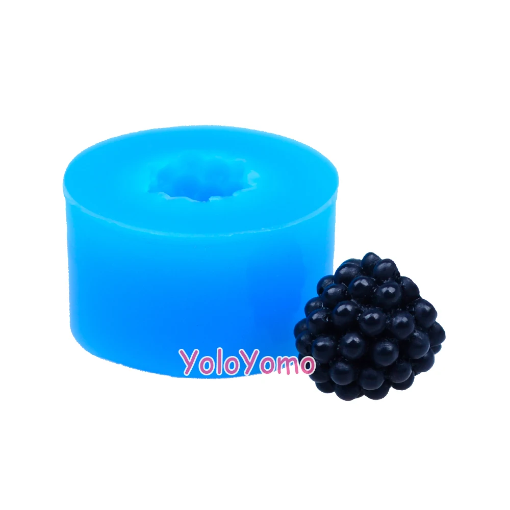 S038YL 13,3 мм 3D Blackberry силиконовая форма-сладкие фрукты плесень украшения торта, помадка, конфеты, полимерная глина, миниатюрная форма