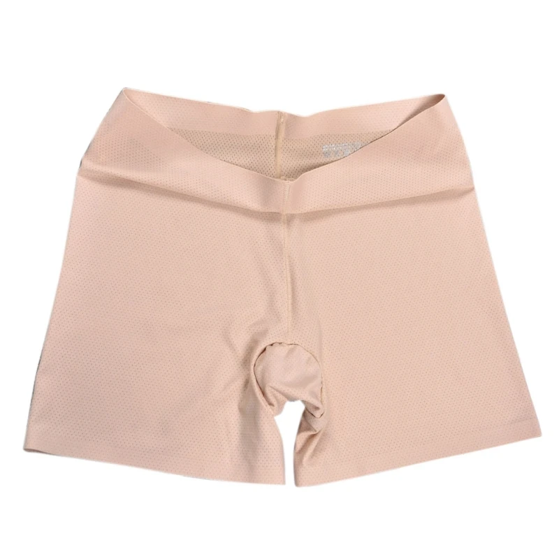 

Womens Ice Silk Safety Shorts Seamless Boxer Briefs Underwear Boyshort Solid New Flesh Color Black White One Size