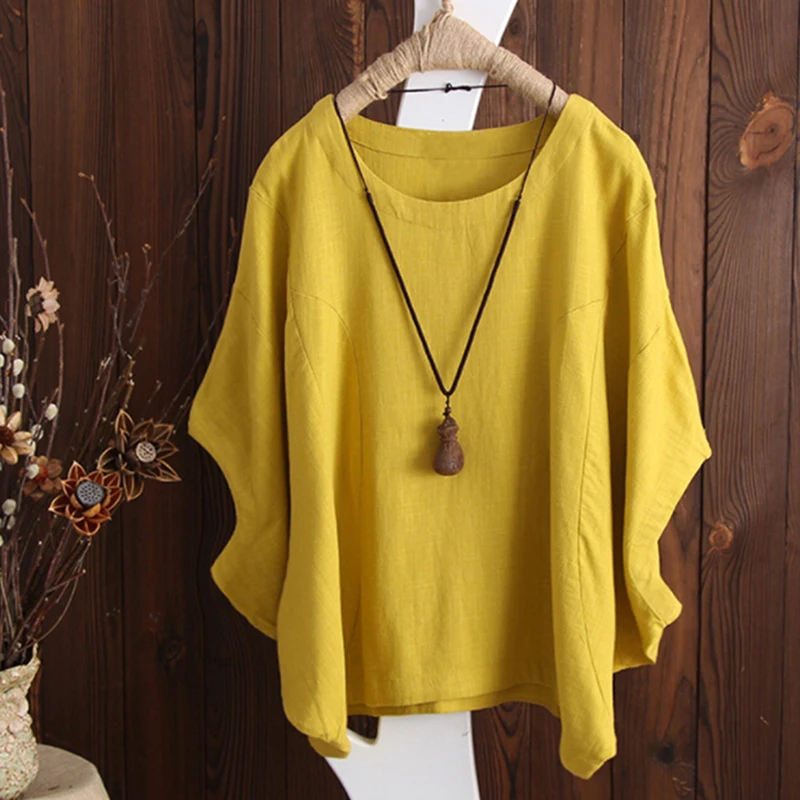 HNEGSONG Female T-Shirt Summer Women Batwing Sleeve Tshirt Solid O-Neck Short Loose Tee Tops Women's Clothing 721387 | Женская