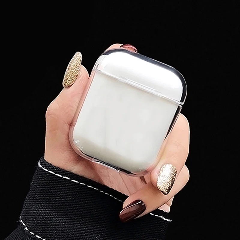 Жесткие ПК Чехлы для AirPods 2 й Прозрачный чехол наушников Apple Air Pods 1 футляр зарядки