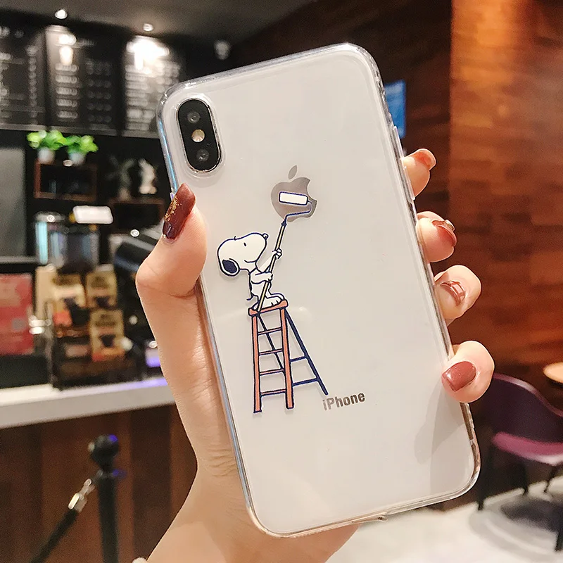 Для iphone 6 7 8 6s 11 Pro Max чехол для iphone X XS XR 7 8 Plus xs max 5 5S se чехол с человеком-пауком прозрачный чехол с принтом Микки