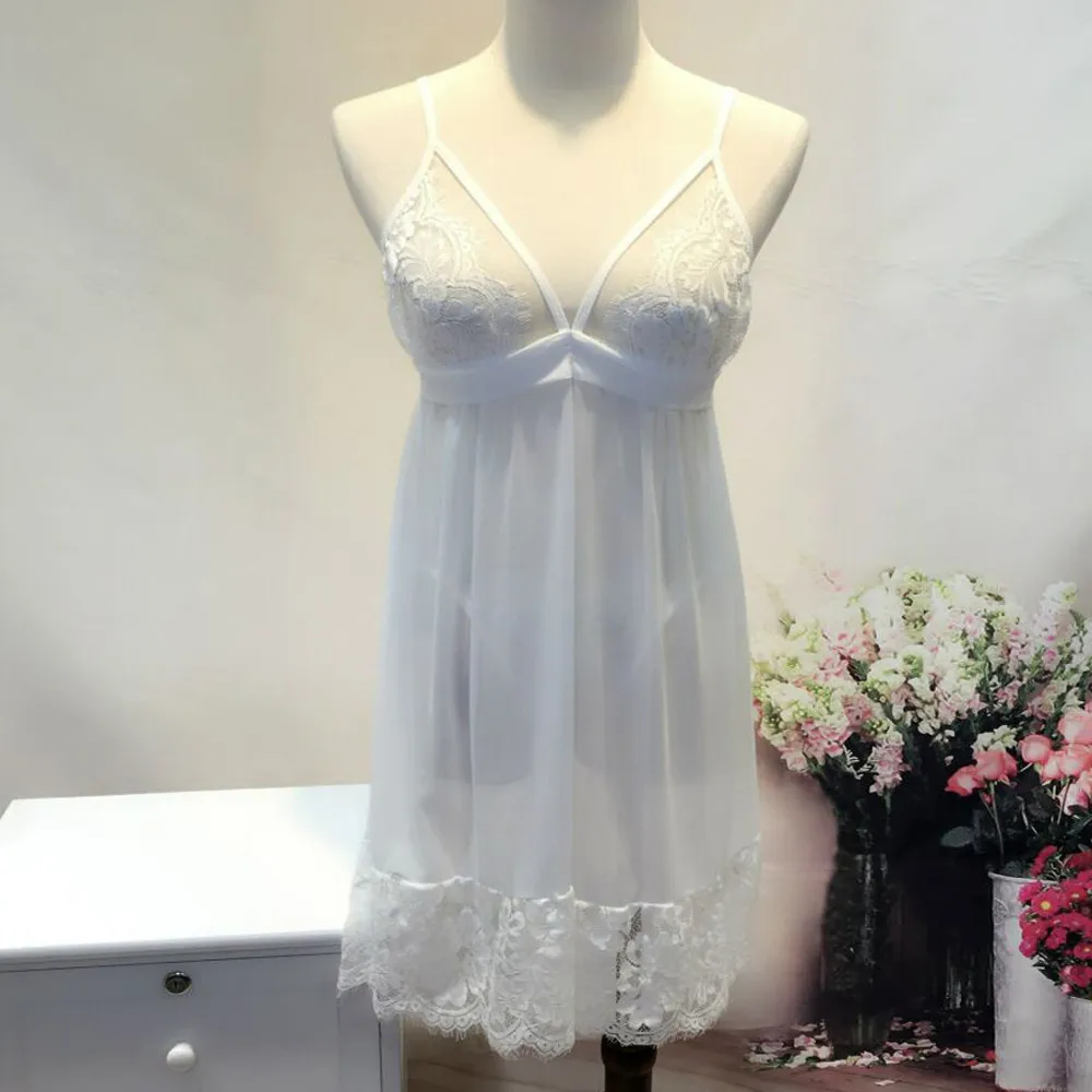 Babydoll нижнее белье Необычные пеньюар сексуальное нижнее белье для женщин Лоскутная Рабочая ночная рубашка для девочек ночная рубашка