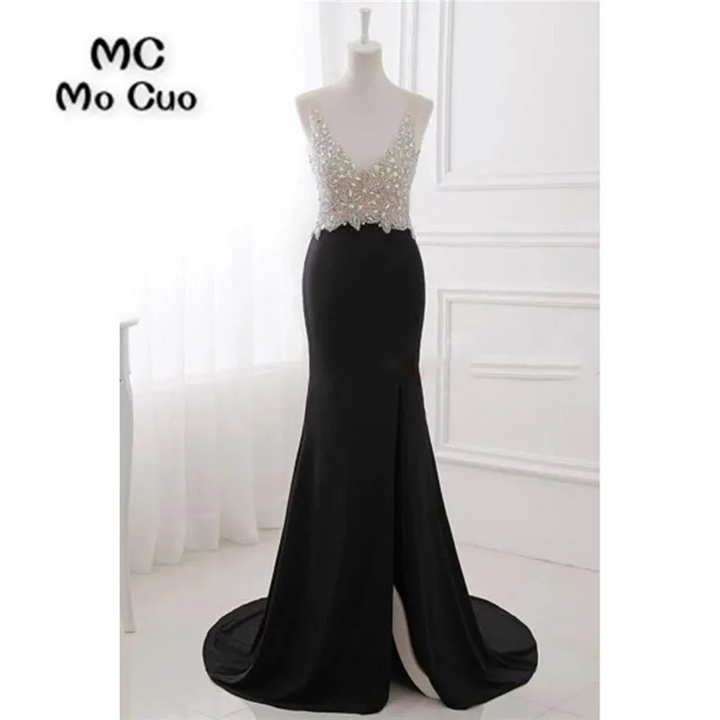 Элегантный Русалка платье для выпускного вечера ES длинные с тяжелыми стразами