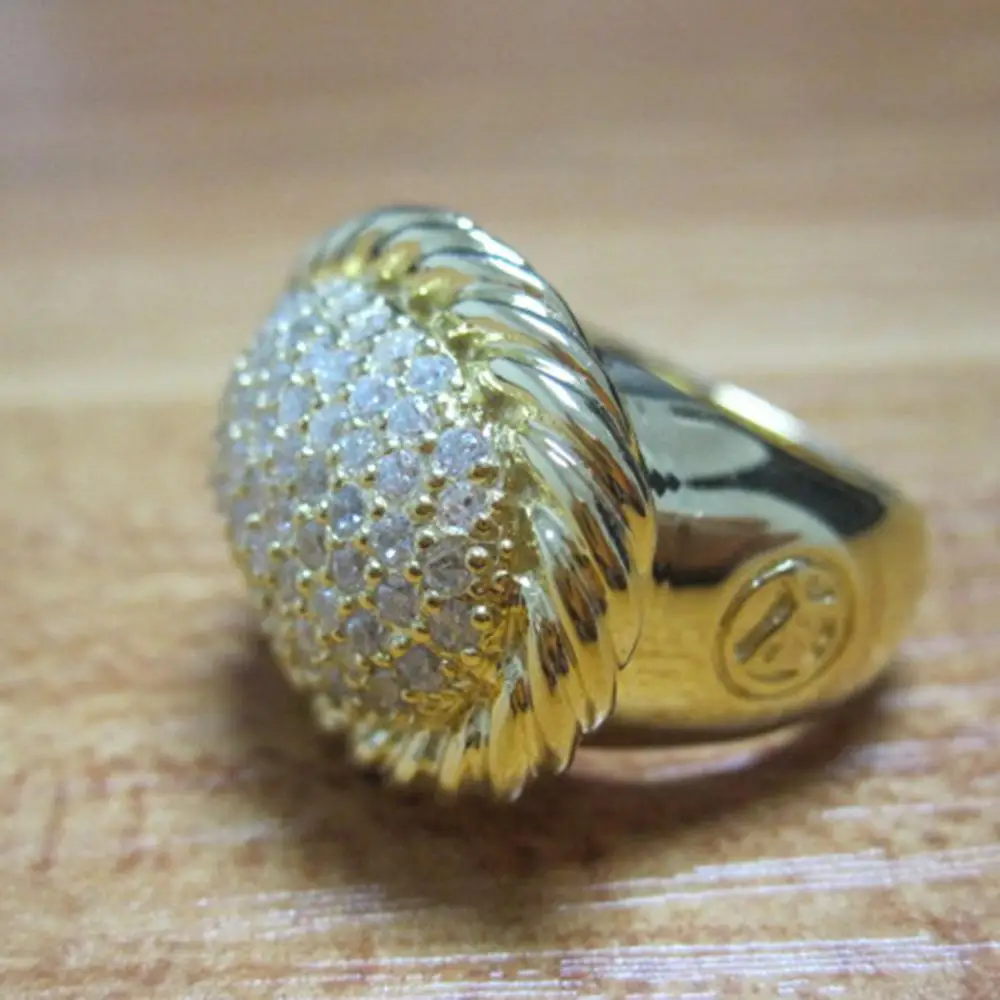 

Gold Plated Silver Jewelry 13X18MM Oval Pave Diamonds Ring Design Brand Jewelry Solid 925 Sterling Silver Women Ring