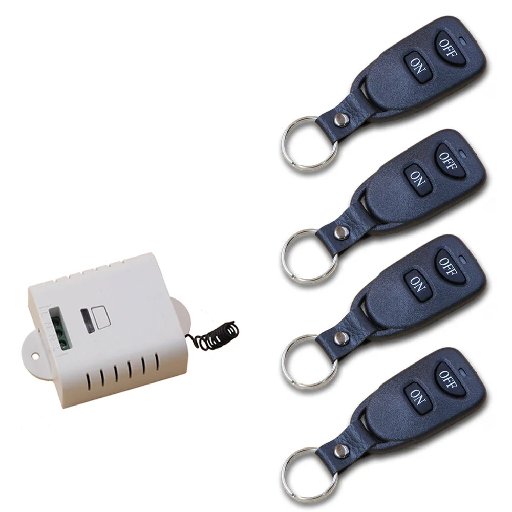 

Newest AC85V 110V 220V 250V 1CH RF Wireless Remote Control Controller/ ON OFF Switch/ 4Transmitter and 1Receiver Good Quality