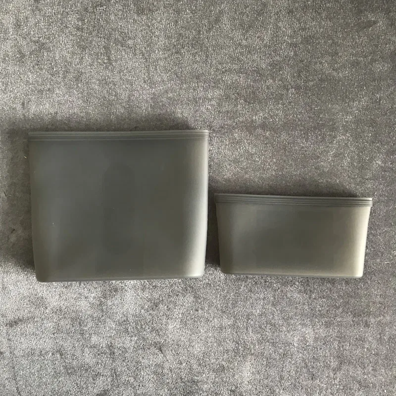 2pcs-Gray-bag Многоразовый силикон сумка для хранения продуктов питания контейнеры набор свежих мешков Ziplock морозильная камера уплотнения обертки упаковка для фруктов кухонный Органайзер - Цвет: 2pcs-Gray-bag