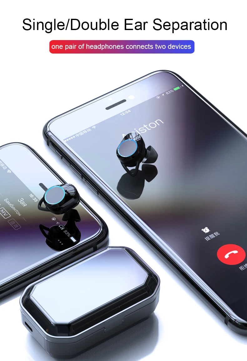 X11 TWS наушники Bluetooth беспроводные спортивные наушники IPX7 водонепроницаемые 3300mAh зарядное устройство Бин-вкладыши для IOS Android телефонов.