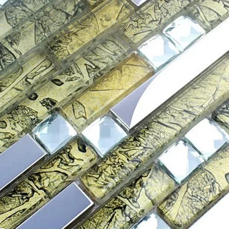 Желтая длинная и короткая полоса стекла смешанные стильные стальные