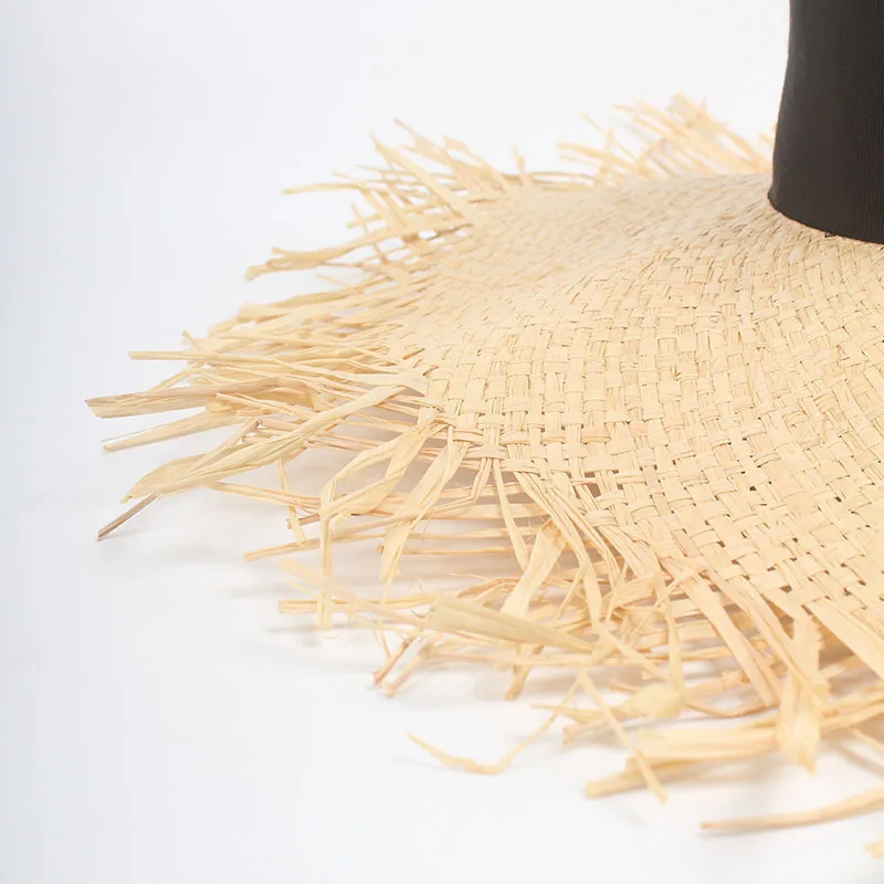 USPOP 2019 Новая модная высокая шляпа raffia широкая Женская черная лента шляпа|Женские