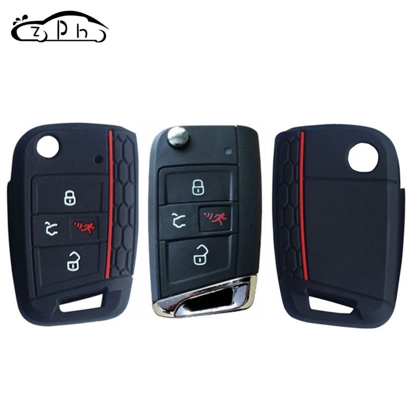 Силиконовый чехол книжка для ключа VW 2016 2017 Golf 7 ALLTRACK MK7 Skoda Octavia SEAT Tiguan Polo Kodiaq Karoq Ateca