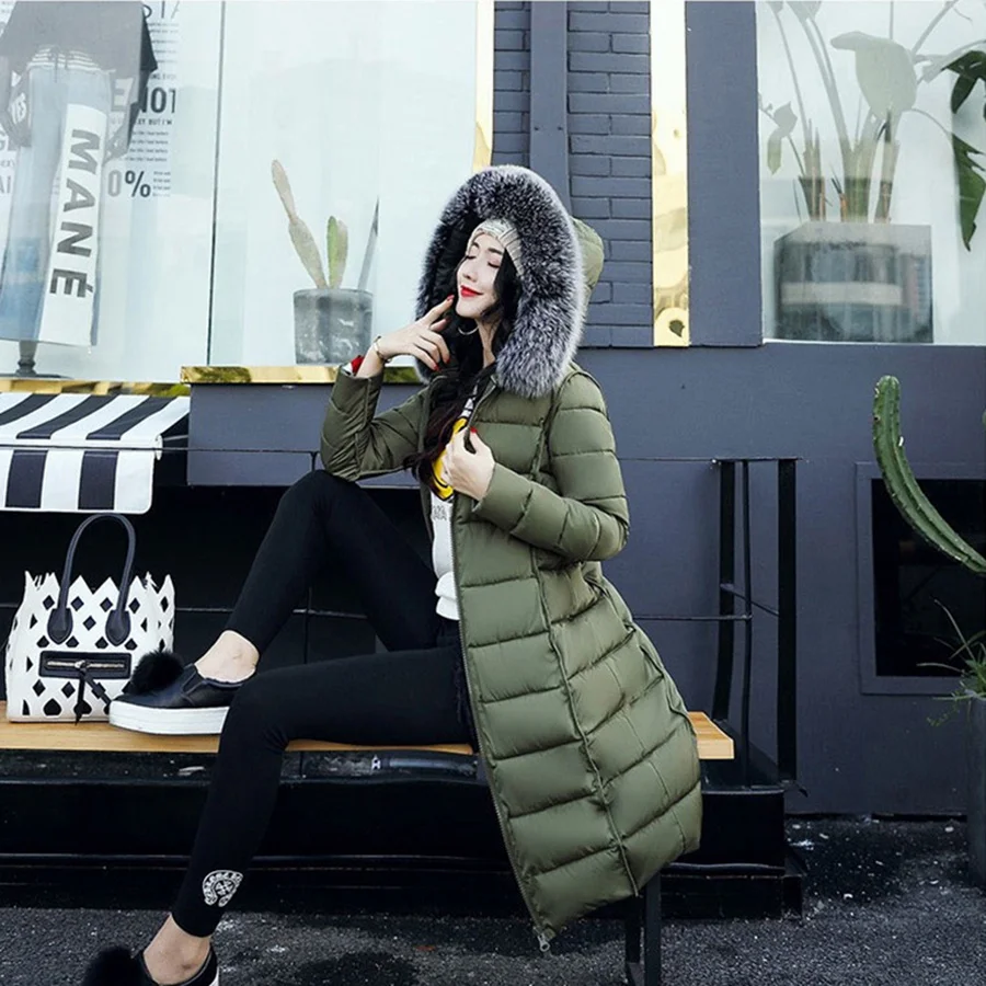Long Cotton Coat Winter Outwear Jackets Hood Woman Jacket Puffer Manteau Femme Hiver Women Parkas Both Sides Wear 50KC012 | Женская
