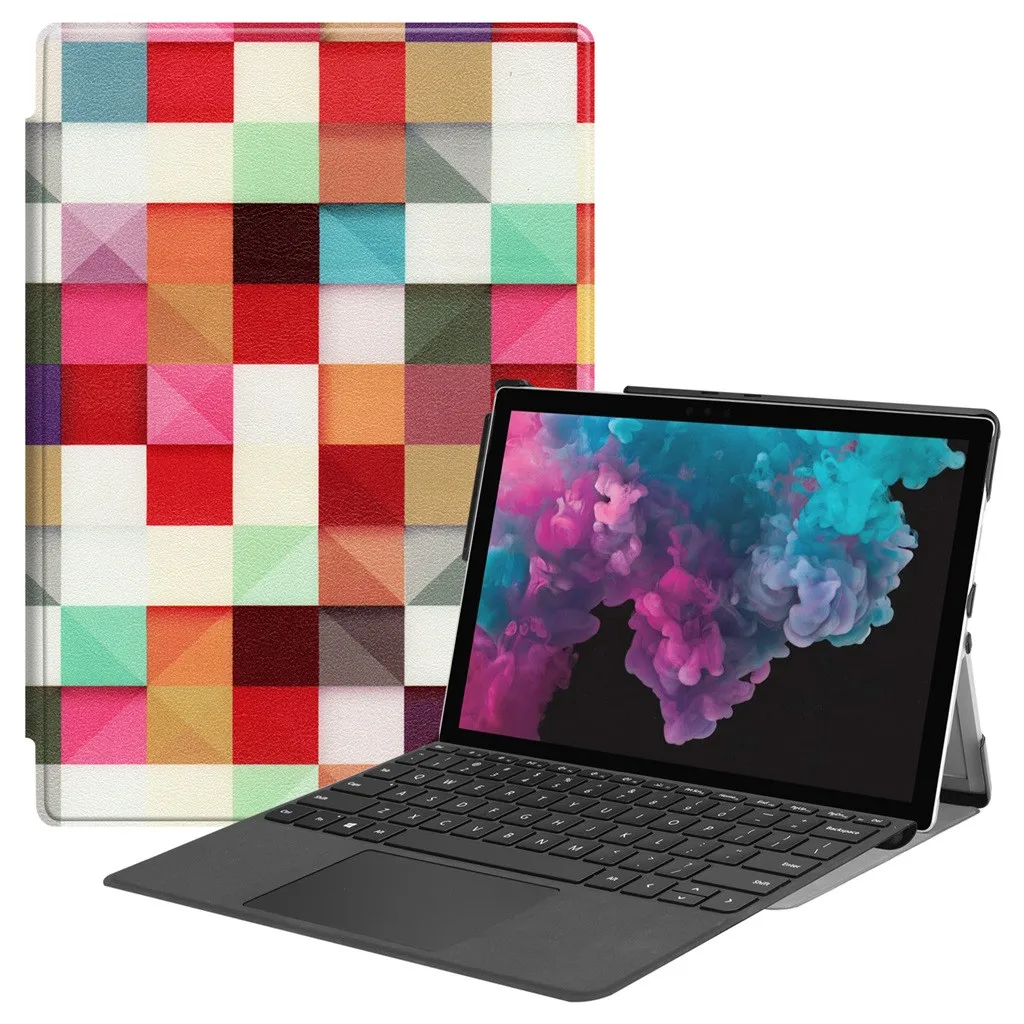 1 Folio Stand чехол для microsoft Surface Pro 6 /Pro 5 /Pro 4 12,3 подставка держатель дизайн противостоять грязи пятна компактный - Цвет: 1