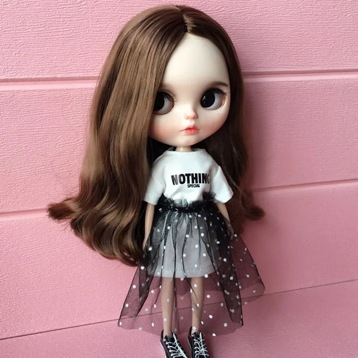Модная футболка и кружевное платье для кукол Pullip ручная работа 2 шт./компл. 1/6