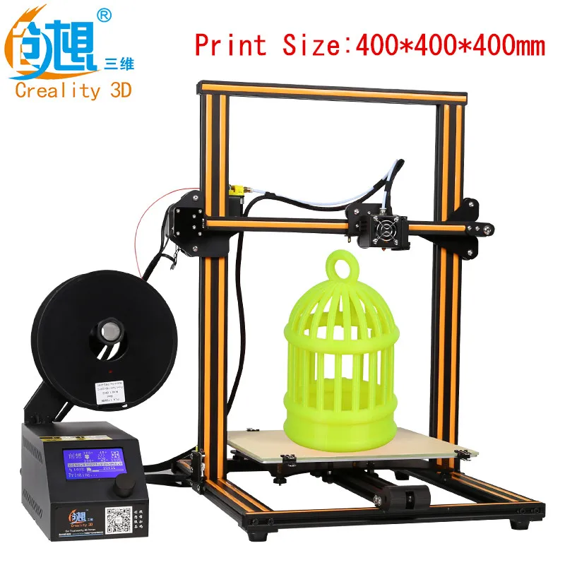 2017 Max Размеры 400*400*400 мм creality CR10 серии 3D принтеры с ЖК дисплей Экран high precisio 1.75 нити
