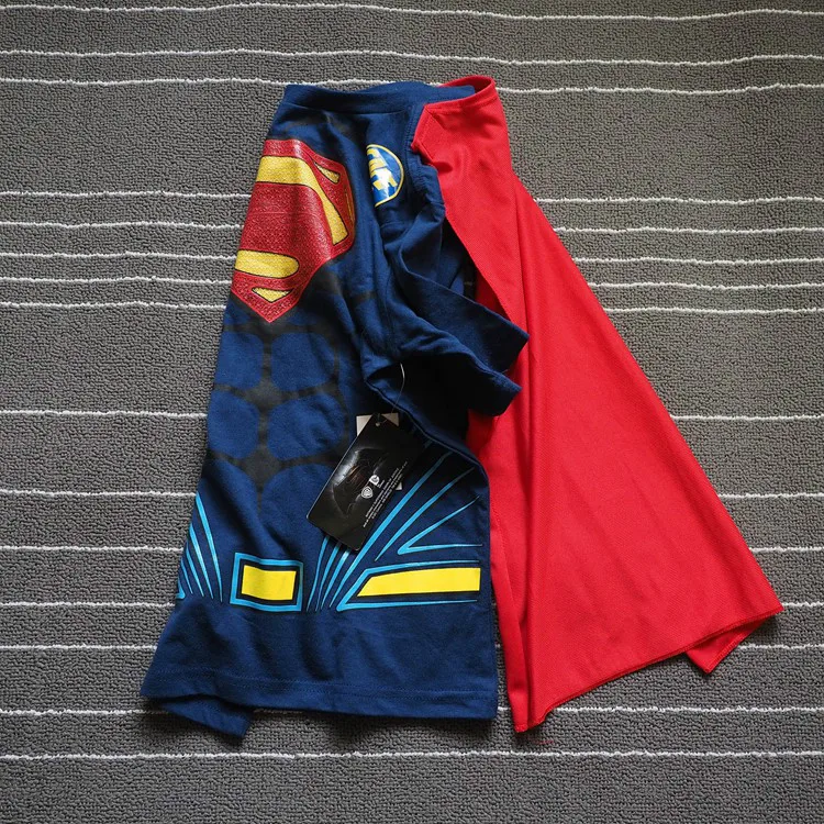 Футболка СУПЕРМЕНА для мальчиков с накидкой Повседневная футболка подростков