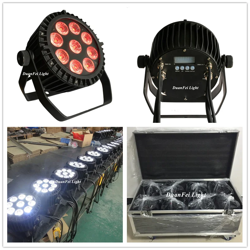 8 шт./лот Свадебная Дискотека dmx rgbw наружный светодиодный тонкий par 9x10 Вт прожектор