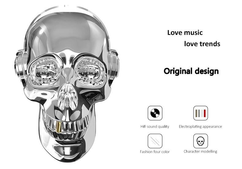 Oneder V7 череп голова динамик dazzle портативный Bluetooth бас стерео уникальный подарок дизайн