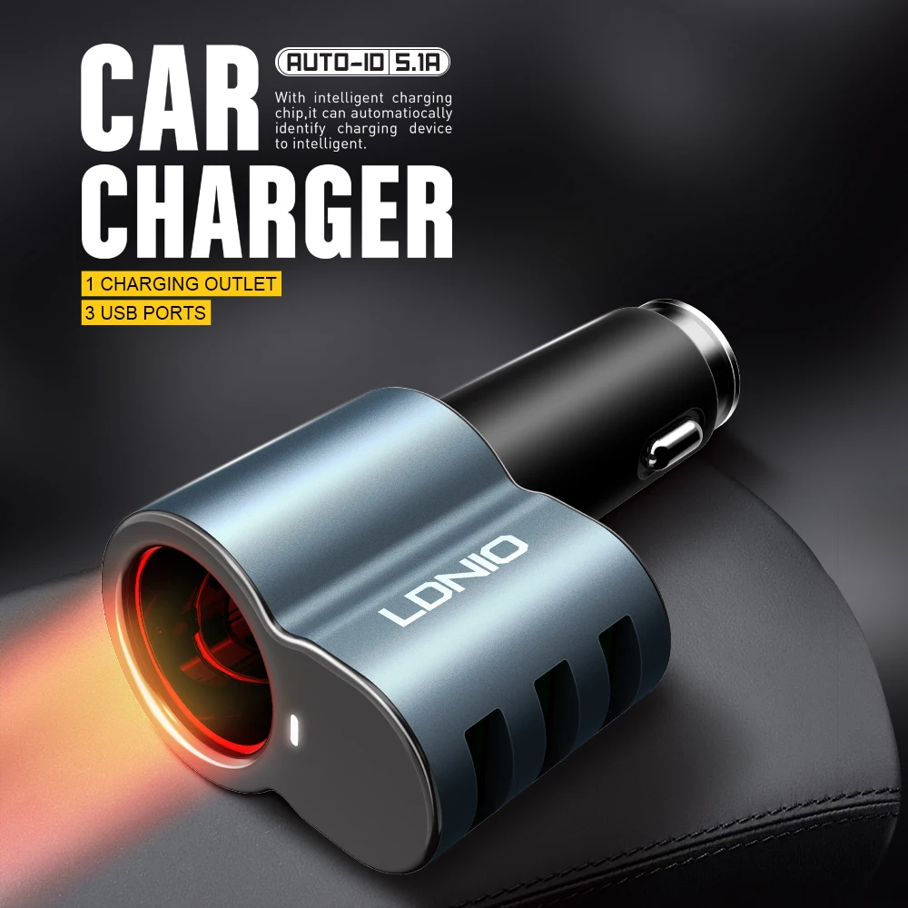 LDNIO cm11 Быстрый авто 3 usb порта автомобильное зарядное устройство адаптер для