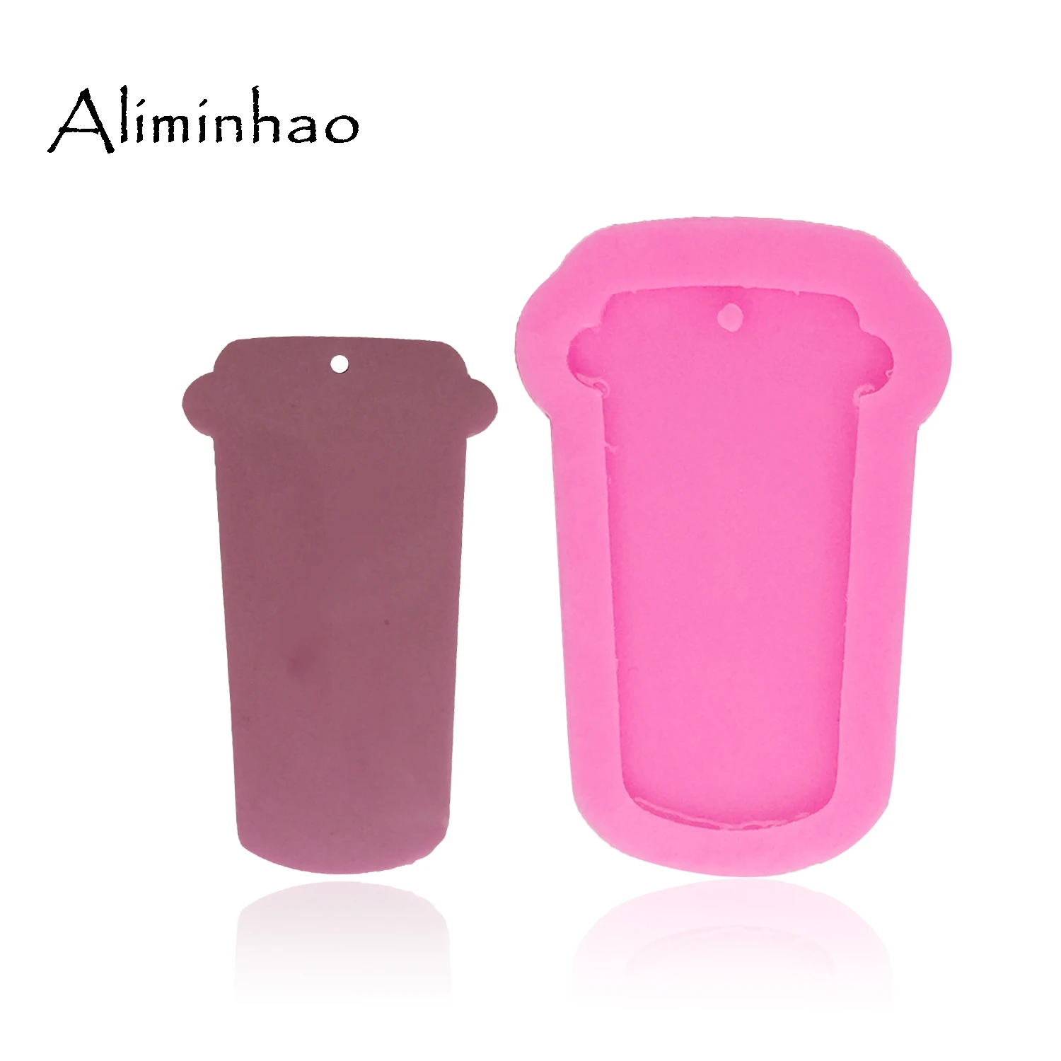 Pink DY0051 DIY силиконовый Блестящий прессформа чашки для ключ цепи подвесное украшение формы для формы из полимерной глины эпоксидная смола, форма - Color: Pink