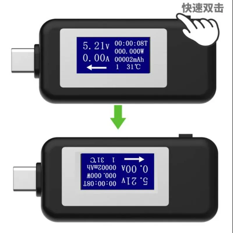 USB Type C тестер ЖК цифровой измеритель напряжения тока вольтметр Ампер Вольт