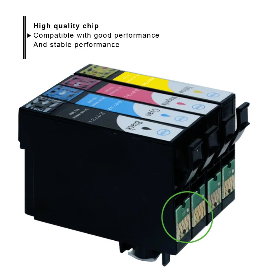 Картридж T0731N для Epson T0731 с чернилами и чипом для принтера Epson TX209 TX210 TX219 TX409 TX121 T30 CX5900 TX510