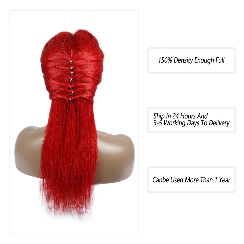 Pinshair красный 99J перуанские прямые волосы 4*4 парик с закрытием шнурка для черных