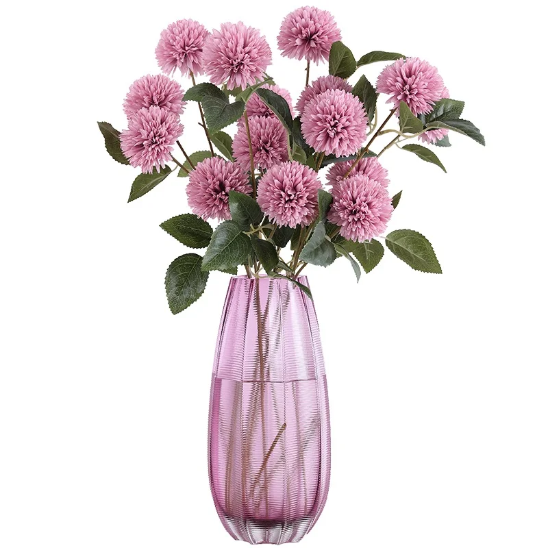 5 шт./компл. 3 головы желтые искусственные цветы гортензии букет из длинных