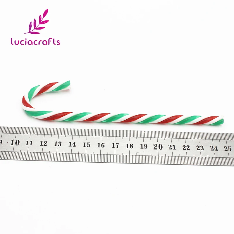 Lucia crafts 6 шт. 15 см Акриловая подвеска "Конфета" костыль орнамент DIY Рождественская елка подвесные украшения аксессуары H0251