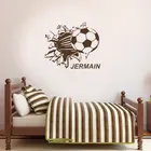 Настраиваемая виниловая настенная наклейка с именем футбольного логотипа для мальчика ребенка подростковой комнаты домашний декор обои художественная роспись DZ36
