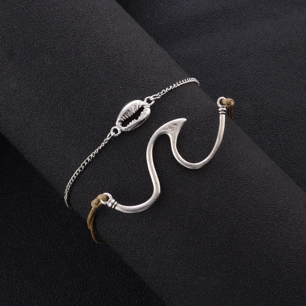 Louleur 2019 Summer Bohemian Charm Wave Shell Anklets for Women Beach Barefoot Sandals Rope Ankle Bracelet Boho Indian Jewelry | Украшения